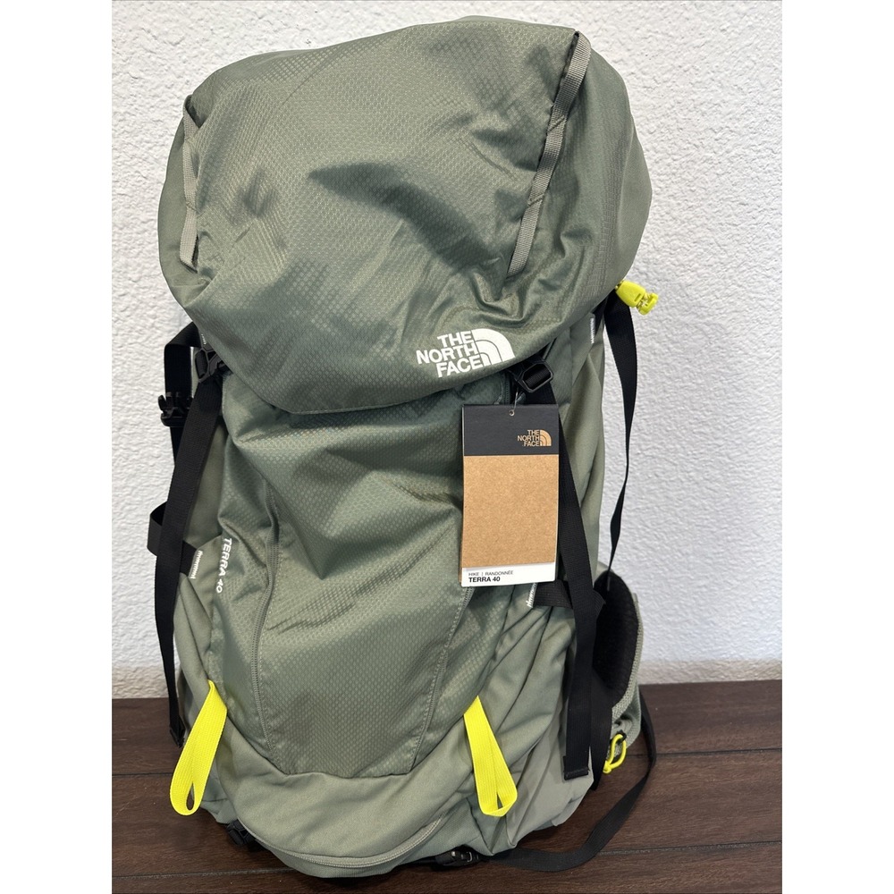 THE NORTH FACE Terra 40L Backpack Sage Green/Sulphur Spring Green Hiking NWT